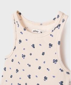 debardeur en maille cotelee fille beige debardeursG755301_2