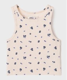 debardeur en maille cotelee fille beige debardeursG755301_4
