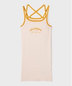 robe a bretelles en maille cotelee fille beigeG755601_4