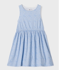 GEMO Robe sans manches à motifs fleuris fille Bleu
