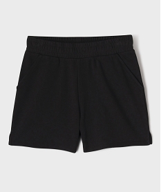GEMO Short en maille coupe ample avec taille élastique fille noir standard