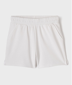 GEMO Short en maille coupe ample avec taille élastique fille blanc standard