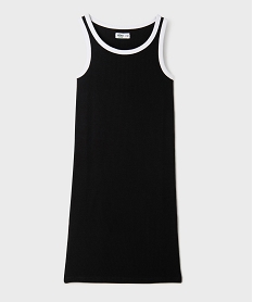 GEMO Robe débardeur en maille côtelée fille noir standard