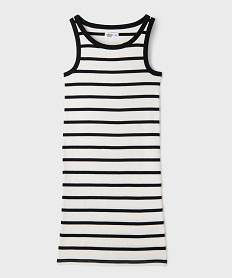 GEMO Robe sans manches en maille côtelée rayée fille Imprimé