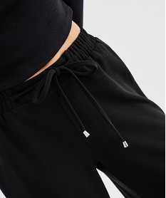 pantalon large avec bandes contrastantes sur les cotes femme noir standard pantalonsG757701_2