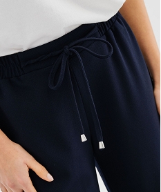 pantalon large avec bandes contrastantes sur les cotes femme bleu pantalonsG757801_2