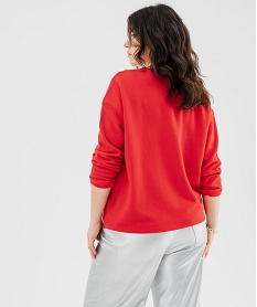 tee-shirt manches longues en maille epaisse femme grande taille rouge standard t-shirts manches longuesG758501_3