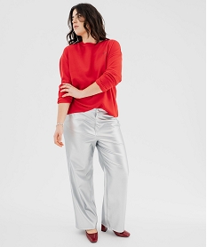 tee-shirt manches longues en maille epaisse femme grande taille rouge standard t-shirts manches longuesG758501_4