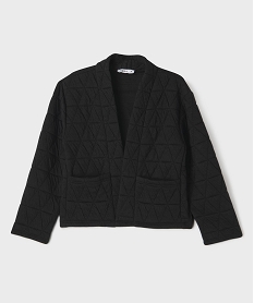 veste kimono matelassee fille noir standardG759901_4