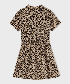 robe manches courtes a motifs tachetes fille beige standardG760201_3