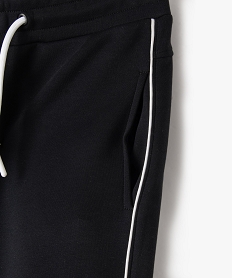pantalon de jogging avec liseres contrastants garcon noir standardG760901_2