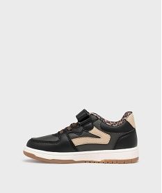 baskets basses a lacets elastiques et scratch fille - 5 miles noir standard basketsG763701_3