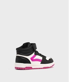 baskets montantes tricolores a lacets elastiques et scratch fille noir standard basketsG764401_4