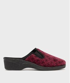 GEMO Chaussons mules confort dessus velours femme violet standard