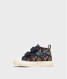chaussures montantes a scratch en matiere deperlante bebe garcon bleu baskets et tennisG769601_4