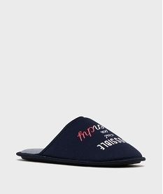 chaussons mules en jersey imprime homme bleuG773501_2