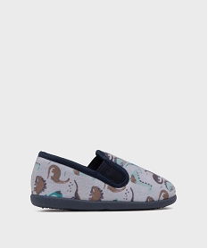 GEMO Chaussons pantoufles à motif dinosaures garçon gris standard