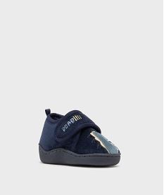 chaussons montants en velours avec motif dinosaure bebe garcon bleuG775901_2