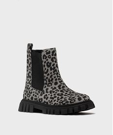 boots crantes a motif leopard fille - lovely wings gris standardG780001_2
