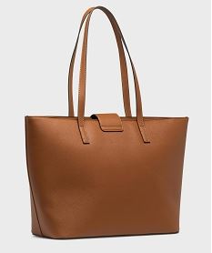 sac cabas rigide en matiere texturee femme brun grands sacs femmeG780201_2