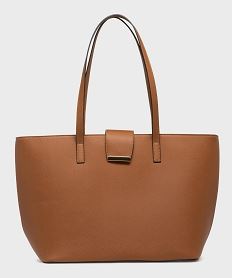 sac cabas rigide en matiere texturee femme brun grands sacs femmeG780201_4