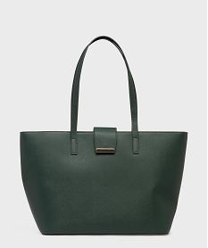 sac cabas rigide en matiere texturee femme vert grands sacs femmeG780901_4