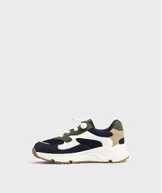 baskets basses multi-matieres a lacets elastiques bebe garcon bleu baskets et tennisG783701_3