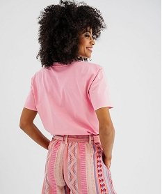 tee-shirt manches courtes avec broderie love femme rose standard t-shirts manches courtesG784101_3