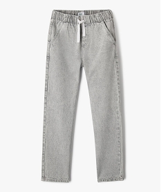 GEMO Jean loose délavé avec ceinture élastique garçon Gris