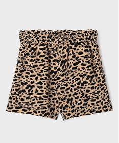 GEMO Short fluide à motifs tachetés fille beige standard