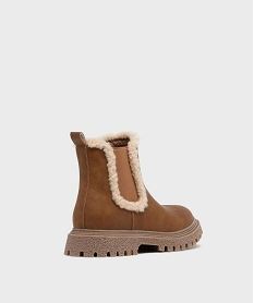 bottines fourrees style chelsea a semelle crantee fille brunG786401_4