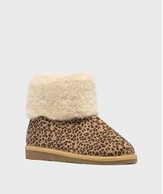 boots fourrees a motif leopard fille brunG787201_2