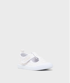 tennis en toile a motifs coeurs fille - lovely wings blanc standard baskets et tennisG789801_2