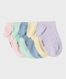 GEMO Chaussettes ultra courtes unies fille (lot de 5) violet standard