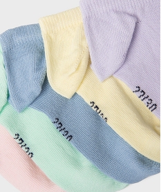 chaussettes ultra courtes unies fille (lot de 5) violet standard chaussettesG790801_2