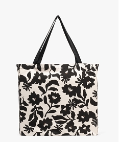 GEMO Tote bag en toile à motifs fleuris noir standard