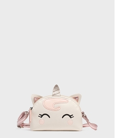 GEMO Sac mini à bandoulière à motif licorne fille Rose