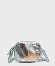 GEMO Sac métallisé à bandoulière fille Gris