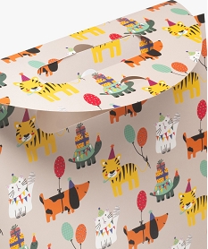 pochette cadeau reutilisable a motifs animaux enfant multicoloreG805701_2