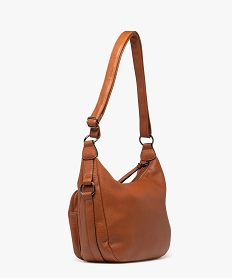 sac besace a multiples poches zippees femme marron vif sacs bandouliereG806101_2
