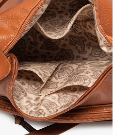 sac besace a multiples poches zippees femme marron vif sacs bandouliereG806101_3