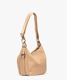 sac besace a multiples poches zippees femme beige standard sacs bandouliereG806201_2