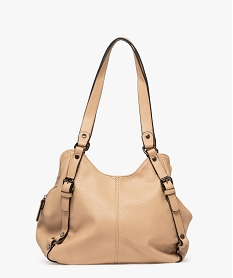 GEMO Sac à main grand format en matière grainée et souple femme beige standard