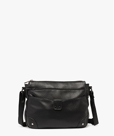 GEMO Sac besace compact en matière grainée souple femme noir standard