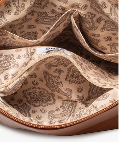 sac besace compact en matiere grainee souple femme marron vif sacs bandouliereG807401_3