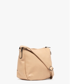 sac besace compact en matiere grainee souple femme beige standard sacs bandouliereG807701_2