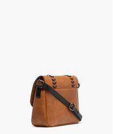 sac besace petit format style cartable a tresses femme marron vif sacs bandouliereG808001_2