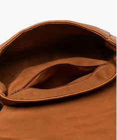 sac besace petit format style cartable a tresses femme marron vif sacs bandouliereG808001_3