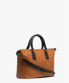 sac besace a anses et bandoulieres effet tresse femme marron vif sacs a mainG808101_2