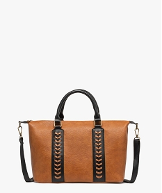 sac besace a anses et bandoulieres effet tresse femme marron vif sacs a mainG808101_4